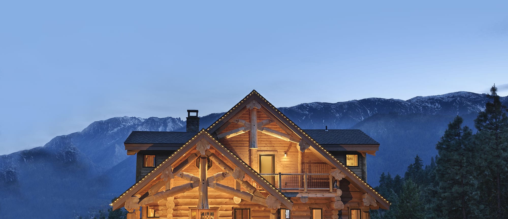 Rooftop with mountains behind