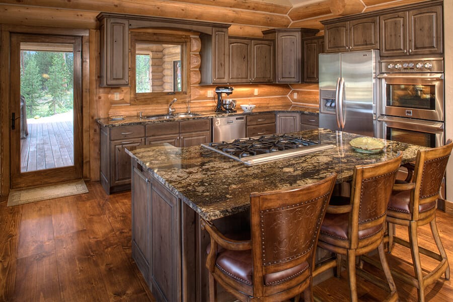 Milled Log Home Kitchen